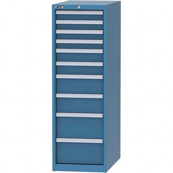 LISTA - 10 Drawer, 45 Compartment Bright Blue Steel Modular Storage Cabinet - Americas Industrial Supply