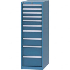 LISTA - 10 Drawer, 45 Compartment Bright Blue Steel Modular Storage Cabinet - Americas Industrial Supply