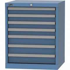 LISTA - 7 Drawer, 84 Compartment Bright Blue Steel Modular Storage Cabinet - Americas Industrial Supply