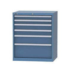 LISTA - 6 Drawer, 124 Compartment Bright Blue Steel Modular Storage Cabinet - Americas Industrial Supply