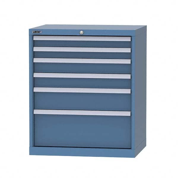 LISTA - 6 Drawer, 124 Compartment Bright Blue Steel Modular Storage Cabinet - Americas Industrial Supply