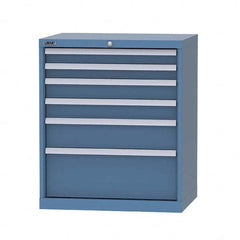 LISTA - 6 Drawer, 124 Compartment Bright Blue Steel Modular Storage Cabinet - Americas Industrial Supply