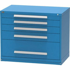 Vidmar - 5 Drawer, 344 Compartment Bright Blue Steel Modular Storage Cabinet - Americas Industrial Supply