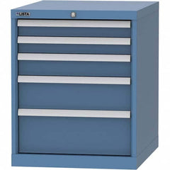LISTA - 5 Drawer, 99 Compartment Bright Blue Steel Modular Storage Cabinet - Americas Industrial Supply