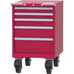 LISTA - 5 Drawer, 99 Compartment Red Steel Modular Storage Cabinet - Americas Industrial Supply