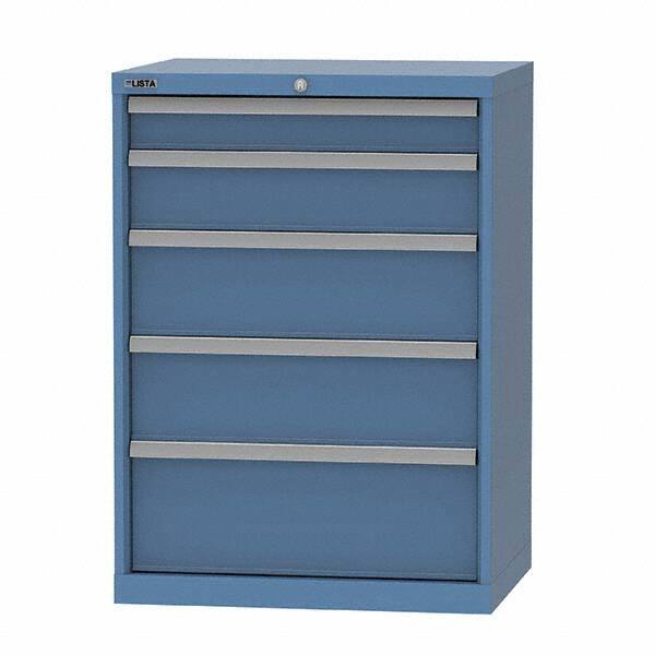 LISTA - 5 Drawer, 124 Compartment Bright Blue Steel Modular Storage Cabinet - Americas Industrial Supply