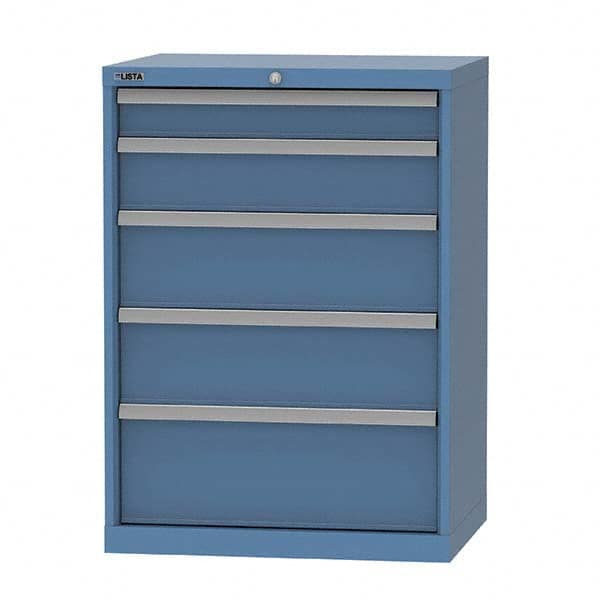LISTA - 5 Drawer, 124 Compartment Bright Blue Steel Modular Storage Cabinet - Americas Industrial Supply