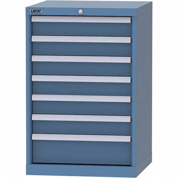 LISTA - 7 Drawer, 84 Compartment Bright Blue Steel Modular Storage Cabinet - Americas Industrial Supply
