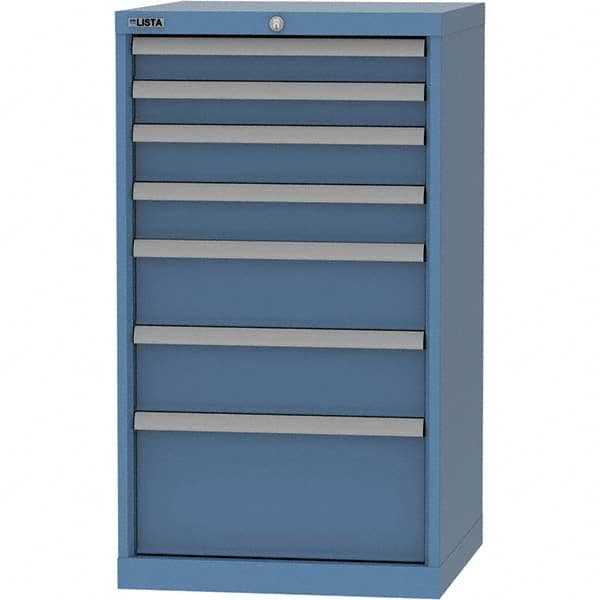 LISTA - 7 Drawer, 84 Compartment Bright Blue Steel Modular Storage Cabinet - Americas Industrial Supply
