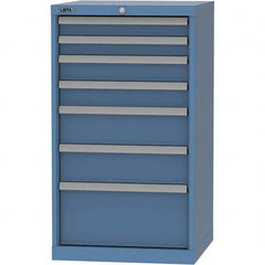 LISTA - 7 Drawer, 84 Compartment Bright Blue Steel Modular Storage Cabinet - Americas Industrial Supply