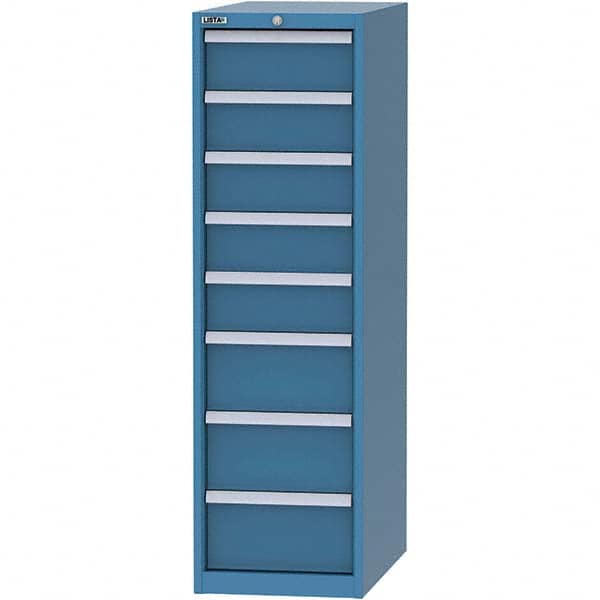 LISTA - 8 Drawer, 45 Compartment Bright Blue Steel Modular Storage Cabinet - Americas Industrial Supply