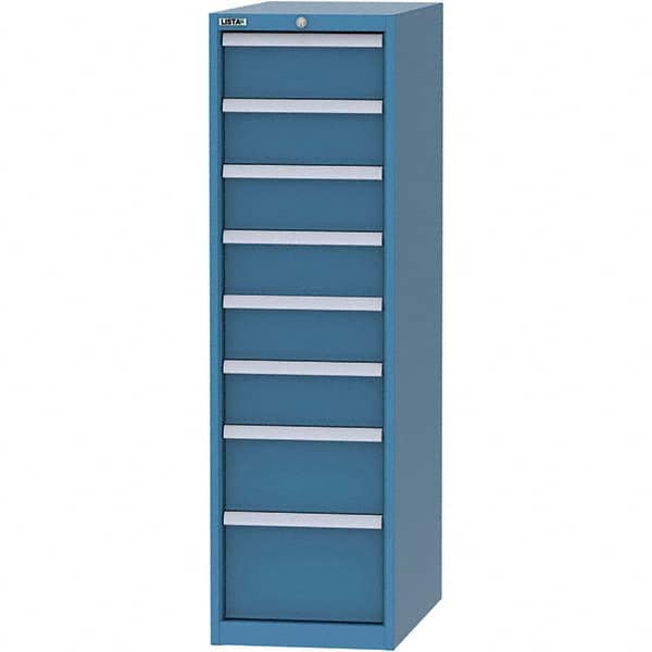 LISTA - 8 Drawer, 45 Compartment Bright Blue Steel Modular Storage Cabinet - Americas Industrial Supply
