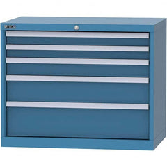 LISTA - 5 Drawer, 84 Compartment Bright Blue Steel Modular Storage Cabinet - Americas Industrial Supply