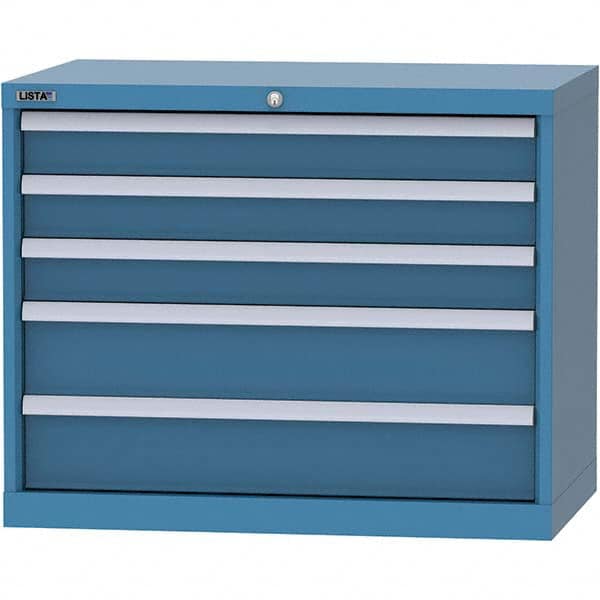 LISTA - 5 Drawer, 84 Compartment Bright Blue Steel Modular Storage Cabinet - Americas Industrial Supply