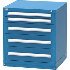 Vidmar - 5 Drawer, 124 Compartment Bright Blue Steel Modular Storage Cabinet - Americas Industrial Supply
