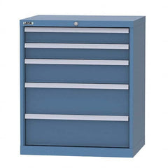LISTA - 5 Drawer, 124 Compartment Bright Blue Steel Modular Storage Cabinet - Americas Industrial Supply