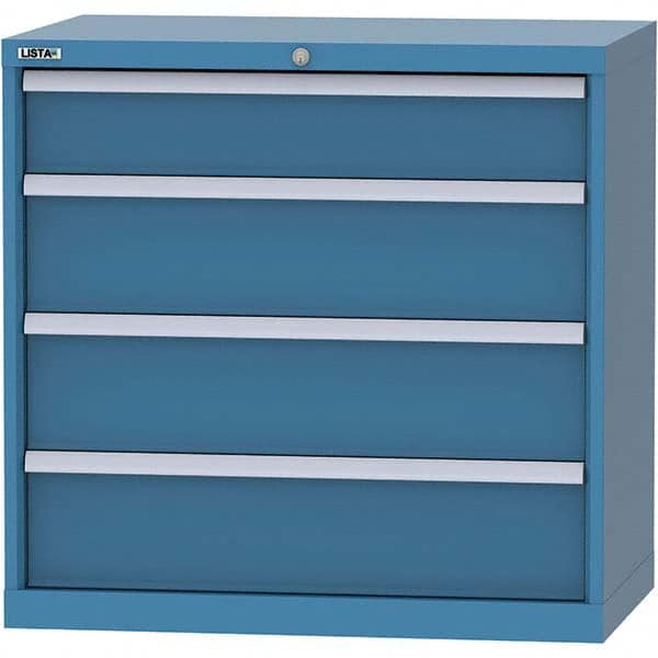 LISTA - 4 Drawer, 84 Compartment Bright Blue Steel Modular Storage Cabinet - Americas Industrial Supply