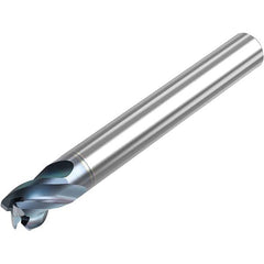 Corner Radius End Mill: 1/4″ Dia, 1/4″ LOC, 0.02″ Radius, 4 Flutes, Solid Carbide 2″ OAL, 1/4″ Shank Dia, 40 ° Helix, HTA Coated, Corner Radius End, Series STR440.2