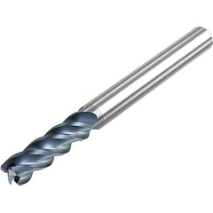 Corner Radius End Mill: 1/8″ Dia, 3/8″ LOC, 0.01″ Radius, 4 Flutes, Solid Carbide 1-1/2″ OAL, 1/8″ Shank Dia, 40 ° Helix, HTA Coated, Corner Radius End, Series STR440.2