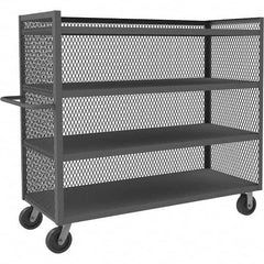 Durham - 3,000 Lb Capacity 4-Shelf 3-Sided Mesh Truck - Americas Industrial Supply