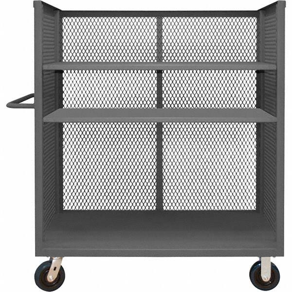 Durham - 3,600 Lb Capacity 3-Shelf 3-Sided Mesh Truck - Americas Industrial Supply