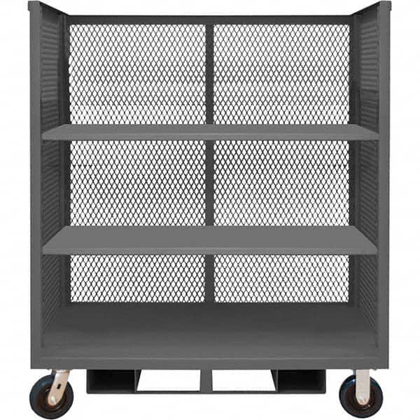 Durham - 3,600 Lb Capacity 3-Shelf 3-Sided Mesh Truck - Americas Industrial Supply