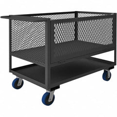 Durham - 2,000 Lb Capacity 2-Shelf 4-Sided Mesh Box Truck - Americas Industrial Supply