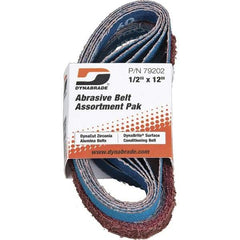 Dynabrade - 1/2" Wide x 12" OAL, 60 & 80 Grit, Aluminum Oxide Abrasive Belt - Aluminum Oxide, Coated & Nonwoven, X Weighted Cloth Backing, Wet/Dry - Americas Industrial Supply