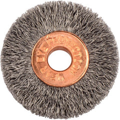 1-1/4″ Small Diameter Crimped Wire Wheel, .008″ Stainless Steel Fill, 1/4″ Arbor Hole - Americas Industrial Supply
