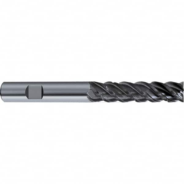 Guhring - 12mm, 4 Flute, Single End, Solid Carbide, Corner Chamfer End Mill - 100mm OAL, 48° Helix, Right Hand Flute, 46mm LOC, Right Hand Cut - Americas Industrial Supply