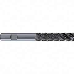 Guhring - 12mm, 4 Flute, Single End, Solid Carbide, Corner Chamfer End Mill - 100mm OAL, 48° Helix, Right Hand Flute, 46mm LOC, Right Hand Cut - Americas Industrial Supply