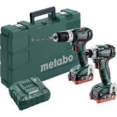 Metabo - Cordless Tool Combination Kits Voltage: 12 Tools: 1/4" Hex Compact Brushless Impact Driver; Compact Brushless Hammer Drill/Driver - Americas Industrial Supply