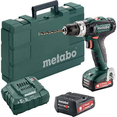 Metabo - 12 Volt 3/8" Keyless Chuck Cordless Hammer Drill - 0 to 21,000 BPM, 0 to 360 & 1,400 RPM, Reversible - Americas Industrial Supply