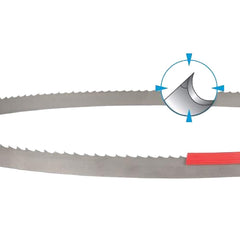 Welded Bandsaw Blade: 14' 10″ Long, 1″ Wide, 0.035″ Thick, 5 to 8 TPI Bi-Metal, Toothed Edge