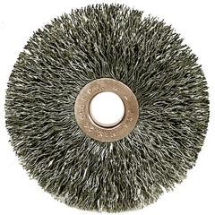 ‎1-1/2″ Small Diameter Crimped Wire Wheel, .005″ Stainless Steel Fill, 3/8″ Arbor Hole - Americas Industrial Supply