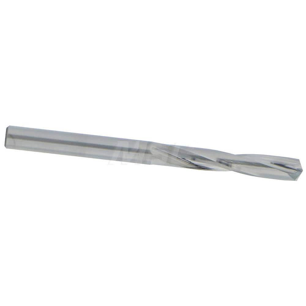 Screw Machine Length Drill Bit: 0.1772″ Dia, 135 °, Solid Carbide Bright/Uncoated, Right Hand Cut, Straight-Cylindrical Shank