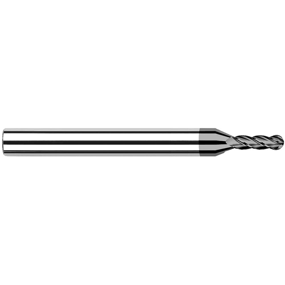 Harvey Tool - 3/16", 0.57" LOC, 3/16" Shank Diam, 4 Flute Solid Carbide Ball End Mill - Exact Industrial Supply