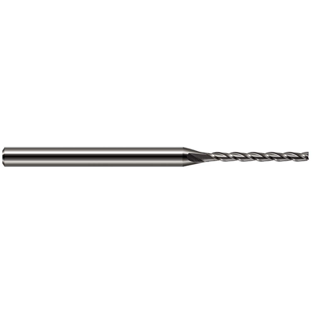 Square End Mill: 5/32'' Dia, 1.57'' LOC, 3/16'' Shank Dia, 3'' OAL, 4 Flutes, Solid Carbide Single End, Uncoated, 30 ° Helix, Centercutting, RH Cut, RH Flute