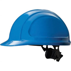 Hard Hat: Class C, G & E, 4-Point Suspension Sky Blue, HDPE, Slotted