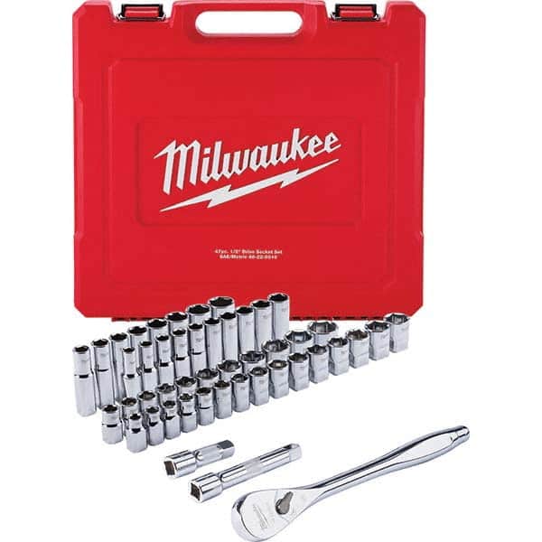 Milwaukee Tool - Socket Sets Measurement Type: Inch/Metric Drive Size: 1/2 - Americas Industrial Supply