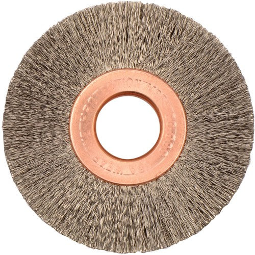 2″ Diameter-1/2″ Arbor Hole - Copper Center Stainless Straight Wheel - Americas Industrial Supply