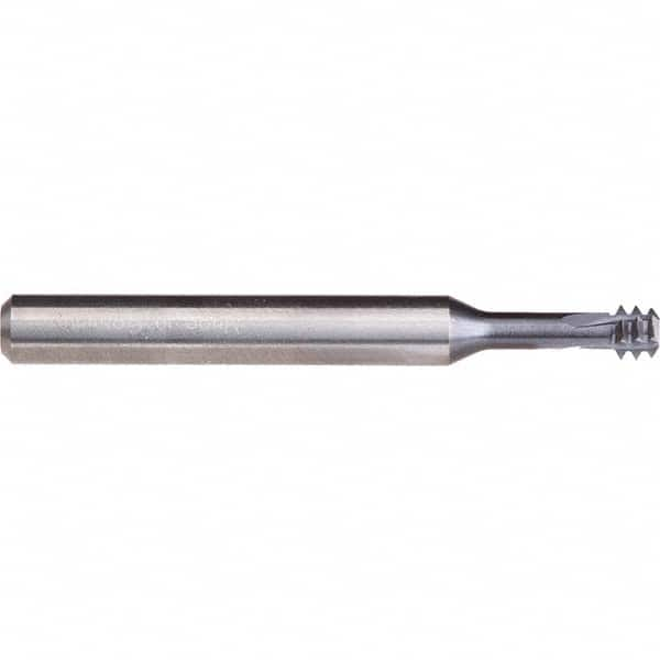 Helical Flute Thread Mill: Internal, 4 Flute, Solid Carbide 0.2559″ Cut Dia, 2.5″ OAL, TiAlN-T46 Coated