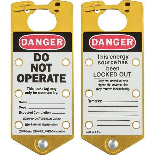 Brady - 1 5-Piece Single Jaw 1.429" Jaw Diam 6 Padlock Aluminum Lockout Hasp - Americas Industrial Supply