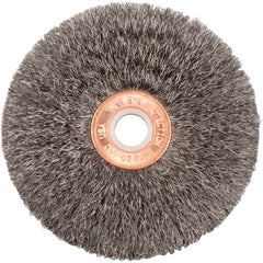 3″ Small Diameter Crimped Wire Wheel, .006″ Stainless Steel Fill, 1/2″ Arbor Hole - Americas Industrial Supply