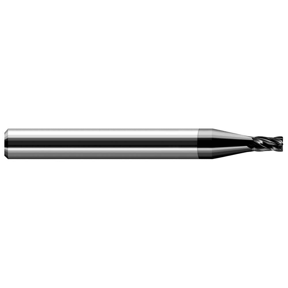 Corner Radius End Mill: 3/16″ Dia, 0.285″ LOC, 0.01″ Radius, 4 Flutes, Solid Carbide 2″ OAL, 3″ Shank Dia, Helix, Amorphous Diamond Coated, Corner Radius End, Centercutting