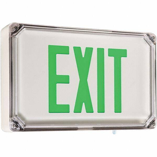 Hubbell Lighting - Illuminated Exit Signs Number of Faces: 1 Letter Color: Green - Americas Industrial Supply