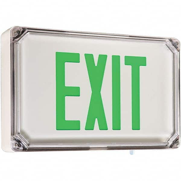 Hubbell Lighting - Illuminated Exit Signs Number of Faces: 2 Letter Color: Green - Americas Industrial Supply