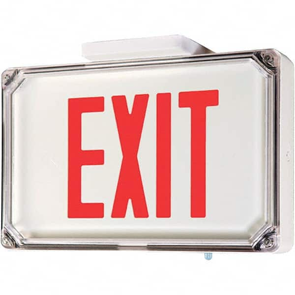 Hubbell Lighting - Illuminated Exit Signs Number of Faces: 2 Letter Color: Red - Americas Industrial Supply