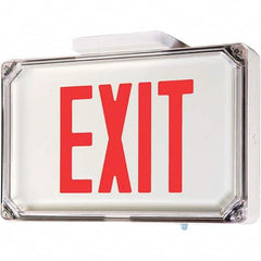 Hubbell Lighting - Illuminated Exit Signs Number of Faces: 2 Letter Color: Red - Americas Industrial Supply