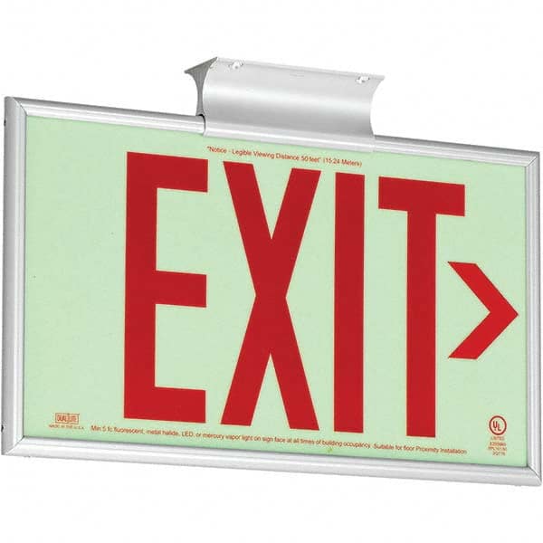 Hubbell Lighting - Illuminated Exit Signs Number of Faces: 1 Letter Color: Red - Americas Industrial Supply